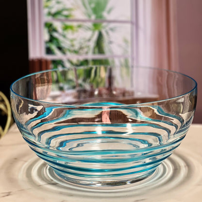 Swirl Acrylic Serving Bowls, Unbreakable Large Plastic Bowls for Soup, Salad, and Snacks, BPA Free, Blue