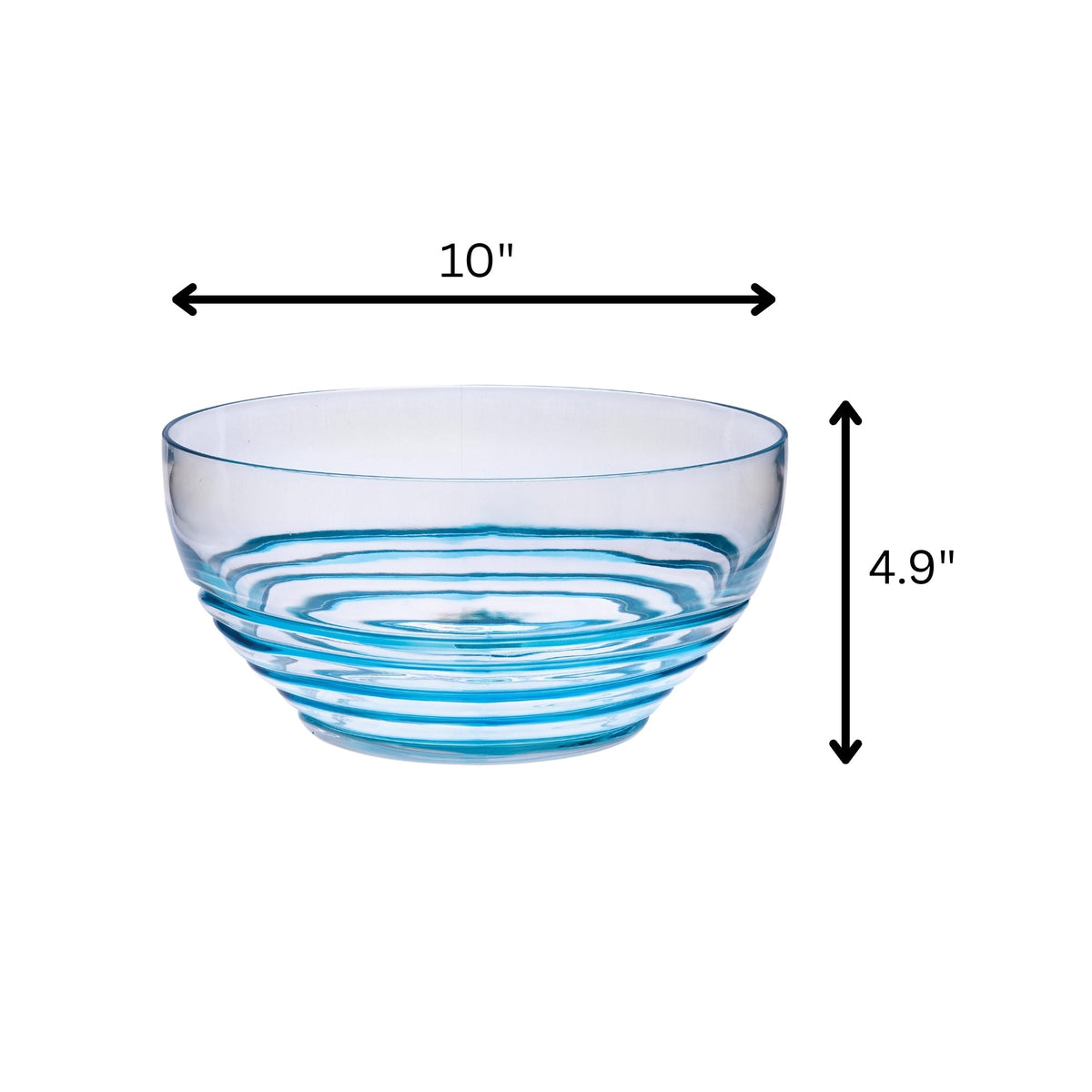 Swirl Acrylic Serving Bowls, Unbreakable Large Plastic Bowls for Soup, Salad, and Snacks, BPA Free, Blue