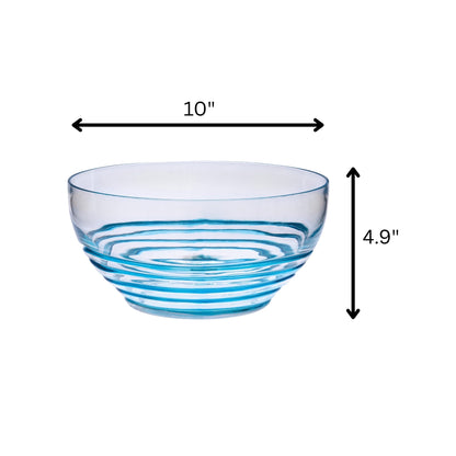 Swirl Acrylic Serving Bowls, Unbreakable Large Plastic Bowls for Soup, Salad, and Snacks, BPA Free, Blue