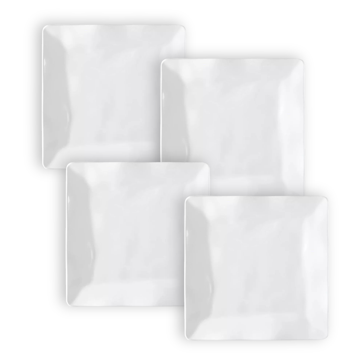 Ruffle 10.5" Square Outdoor Dinner Plate, Set of 4
