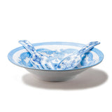 Barocco 16" Outdoor Salad Bowl & Salad Servers Set - Blue