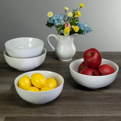Porcelain Serving Bowls, 8" and 9", Set of 4