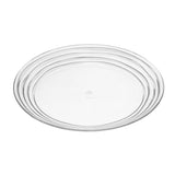 Designer Swirl Plastic Dessert Plates Set of 4, Crystal Clear, BPA Free, Dishwasher Safe, 9 inches