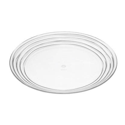 Designer Swirl Plastic Dessert Plates Set of 4, Crystal Clear, BPA Free, Dishwasher Safe, 9 inches