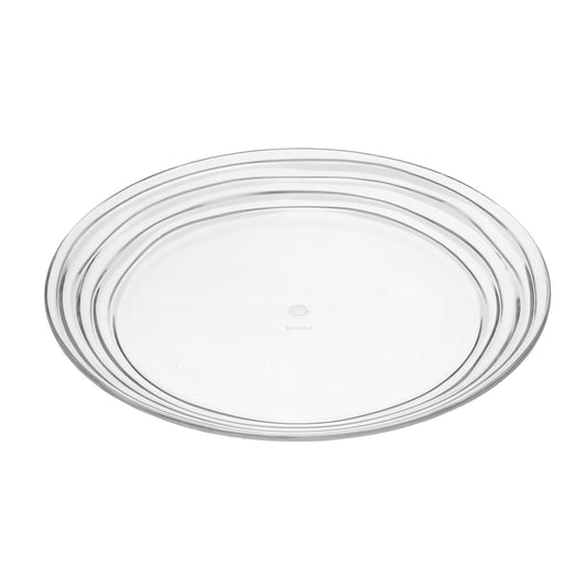 Designer Swirl Plastic Dessert Plates Set of 4, Crystal Clear, BPA Free, Dishwasher Safe, 9 inches