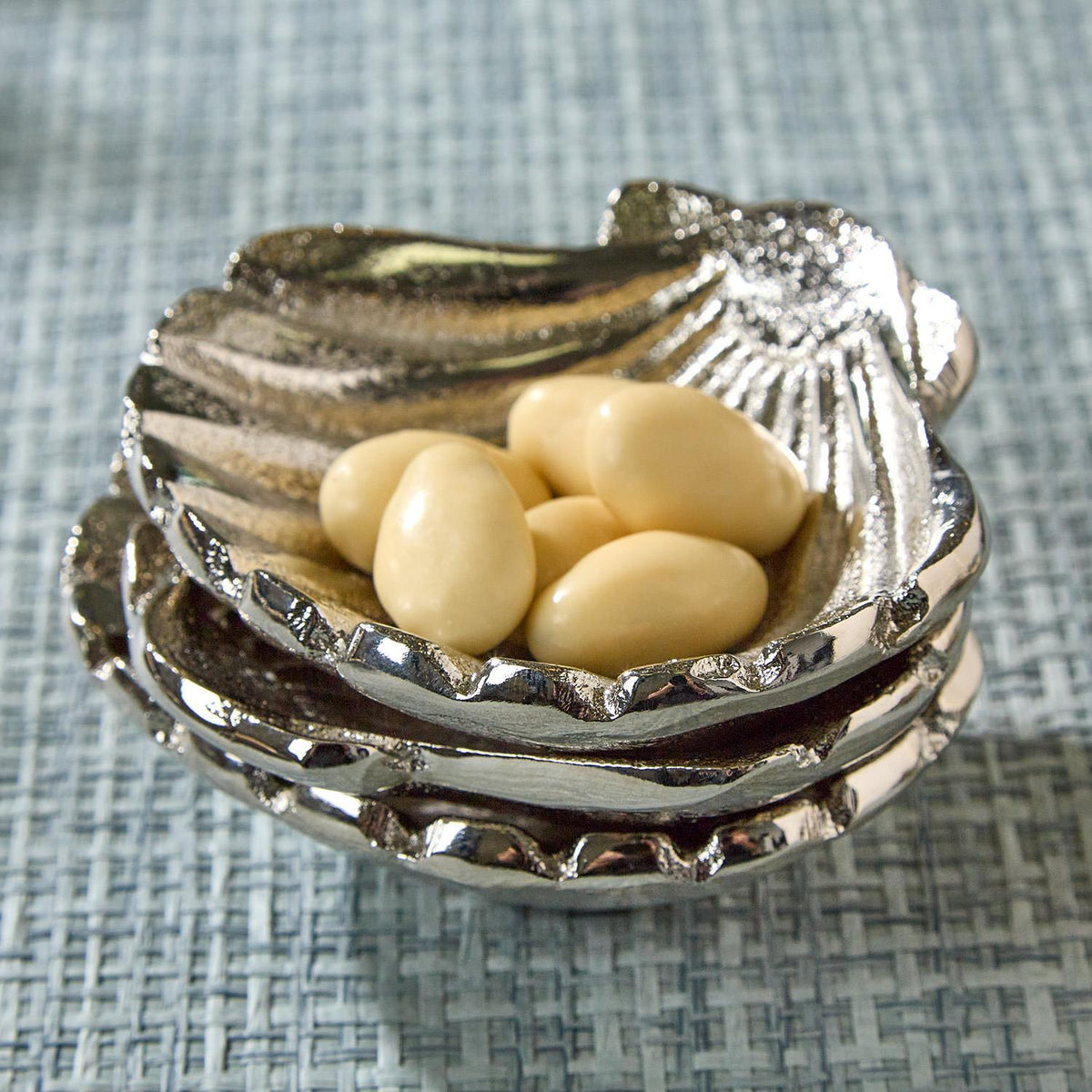 Silver Shell Tidbit Dishes, Set of 3