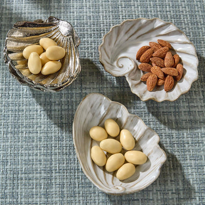 Silver Shell Tidbit Dishes, Set of 3