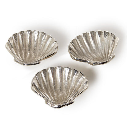 Silver Shell Tidbit Dishes, Set of 3