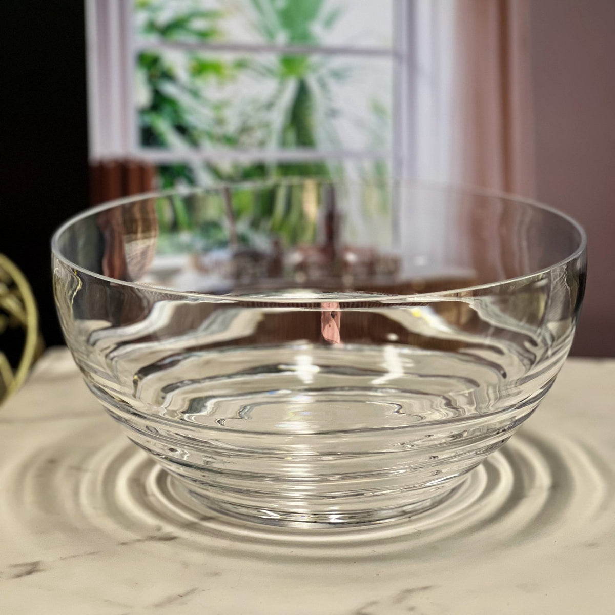 Swirl Acrylic Serving Bowl, Unbreakable Large Plastic Soup and Salad Bowl, BPA Free, Clear