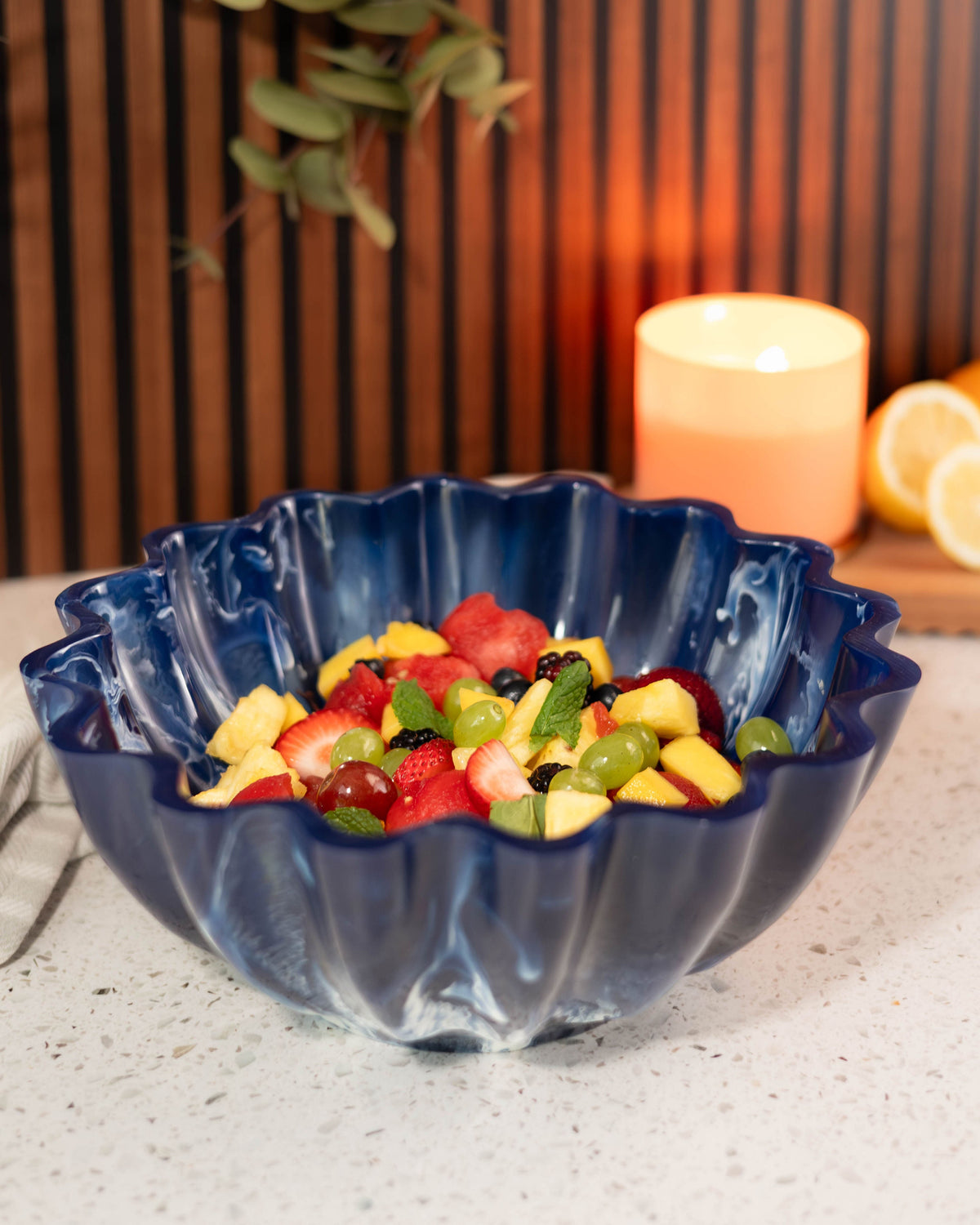 Resin Collection Scalloped Bowl