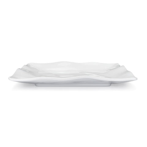 Ruffle 10.5" Square Outdoor Dinner Plate, Set of 4