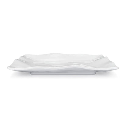 Ruffle 10.5" Square Outdoor Dinner Plate, Set of 4