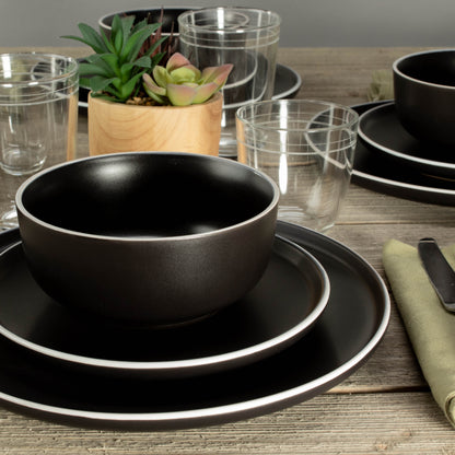 12-Piece Dinnerware Set Tempo Onyx