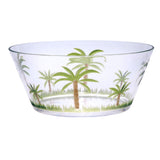 Palm Tree Acrylic Serving Bowls, Unbreakable Large Plastic Bowls, Clear, BPA Free, 10-Inch Diameter