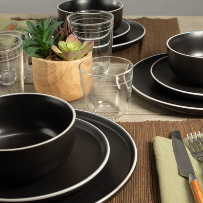 12-Piece Dinnerware Set Tempo Onyx