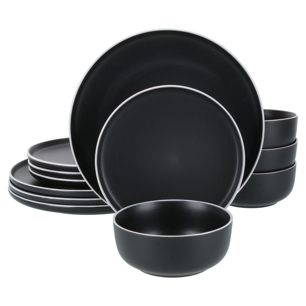 12-Piece Dinnerware Set Tempo Onyx