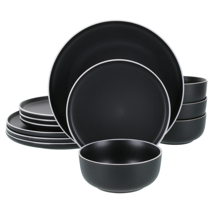 12-Piece Dinnerware Set Tempo Onyx