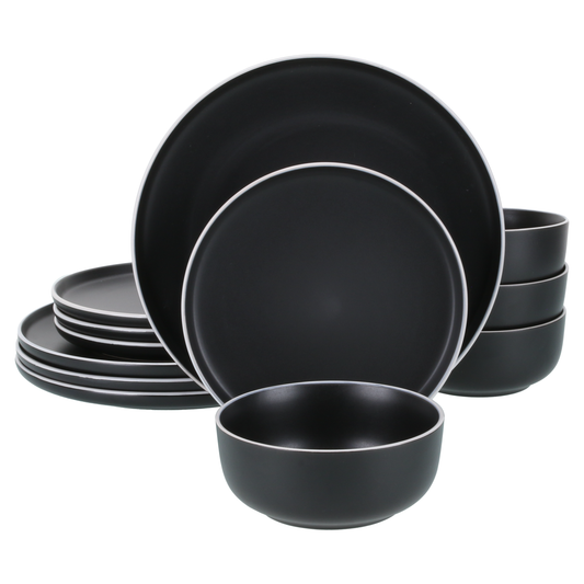 12-Piece Dinnerware Set Tempo Onyx