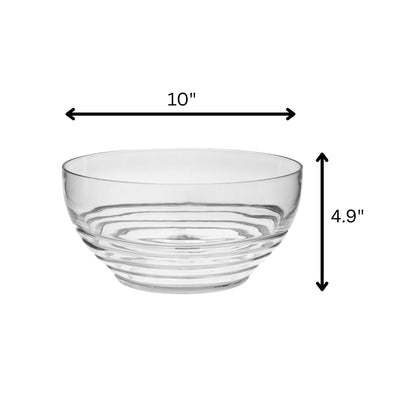Swirl Acrylic Serving Bowl, Unbreakable Large Plastic Soup and Salad Bowl, BPA Free, Clear