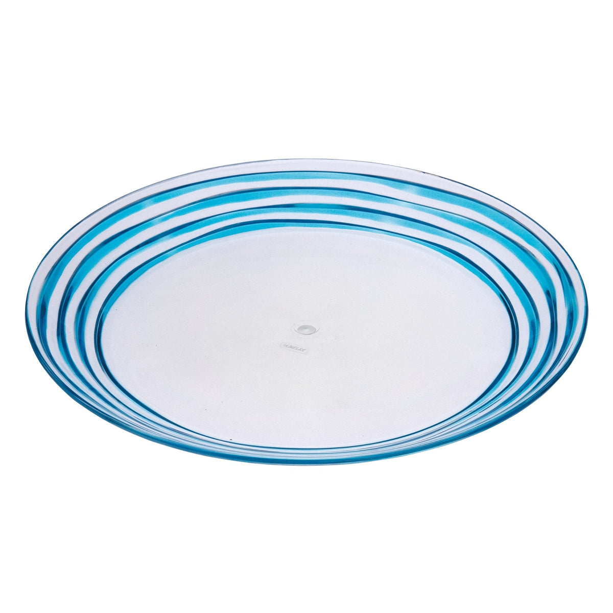 Designer Swirl 12-Inch Acrylic Dinner Plates, Set of 4, Unbreakable Blue Plates, BPA-Free and Dishwasher Safe
